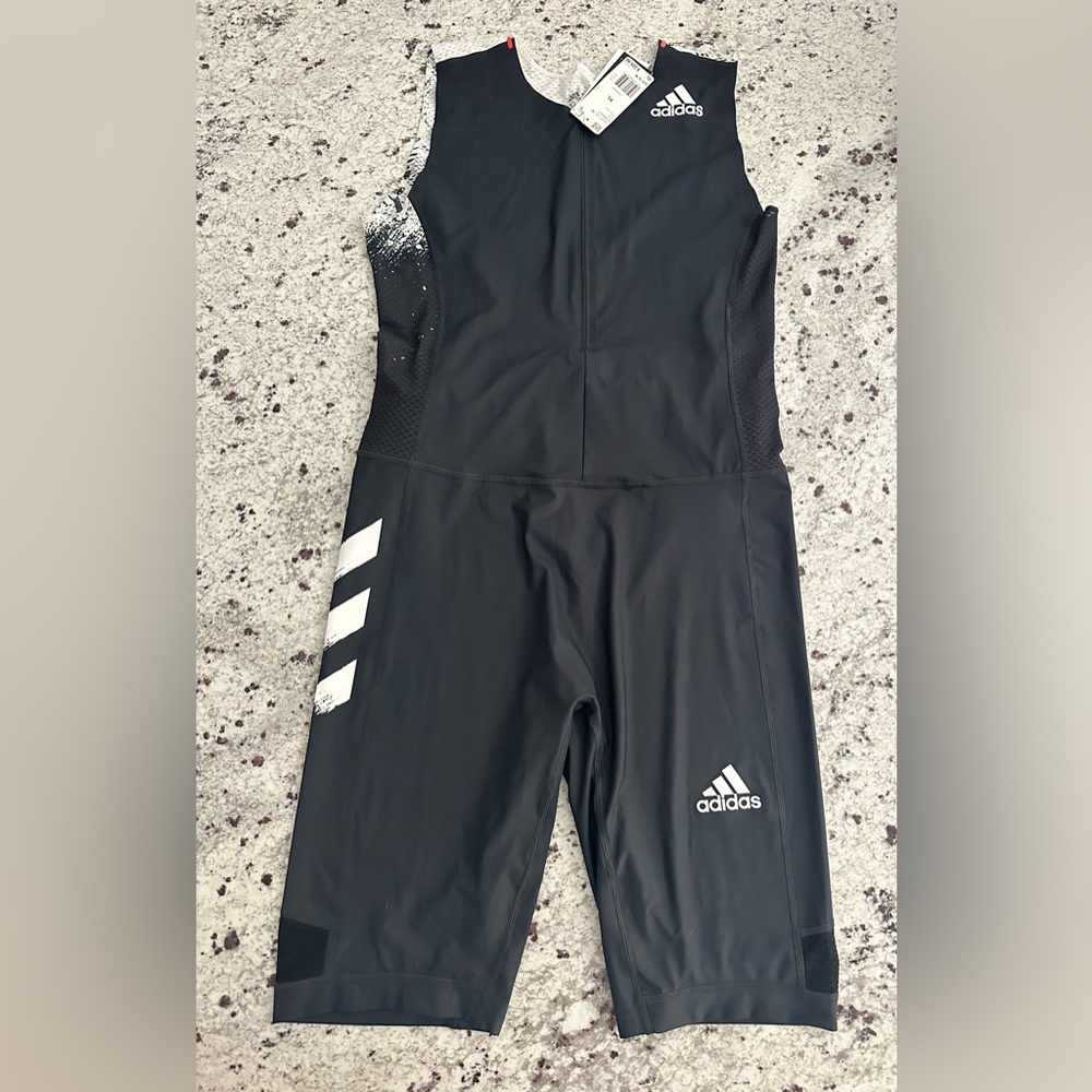 NWT $250‎ ADIDAS Mens Running Speed Suit Track Black EH4222 XL